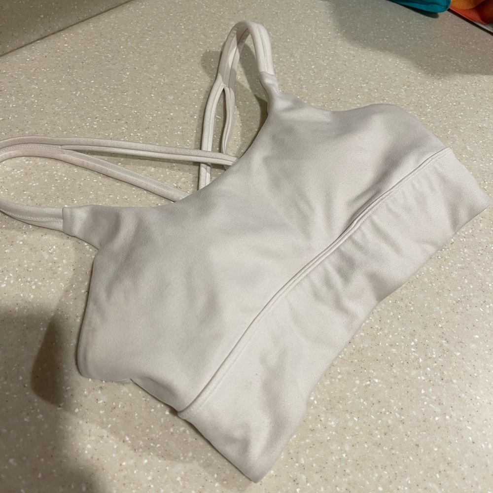 White Strappy Sports Bra, XS